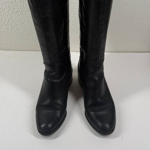 Franco Sarto Lithium Knee High Boots Black Block Heel Leather Zip Size 7M - Picture 10 of 13